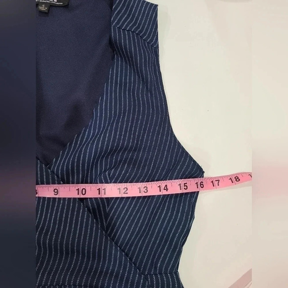 Lulus Fine Lines Navy Blue Striped   High-Low Wrap‎ Dress size S bridesmaid - Picture 9 of 11